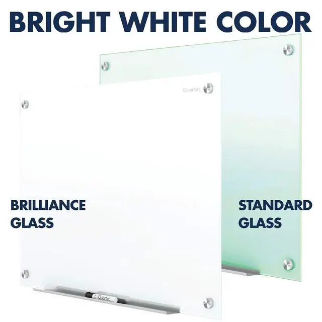 Alt view image 3 of 7 - Dry Erase Board, Magnetic Whiteboard 4' x 3', Glass Board for Wall, Infinity, Brilliance White (G24836W)
