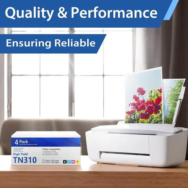 Alt view image 5 of 7 - TN-310 Toner Cartridge Set Replacement for Brother TN336 TN310 TN315 TN331 (KCMY, 4-Pack) Works for HL-4150CDN HL-4570CDW MFC-9460CDN MFC-9560CDW MFC-9970CDW Printer