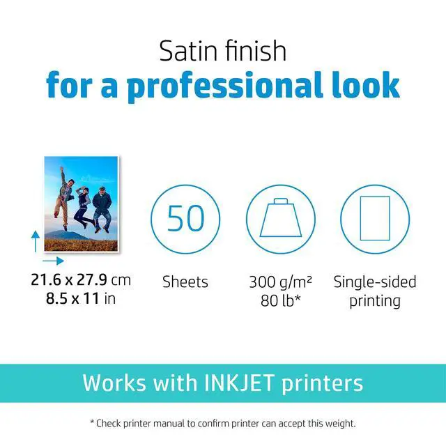 Alt view image 2 of 7 - Premium Plus Photo Paper, Satin, 8.5x11 in, 50 sheets (CR667A) (Pack of 5)