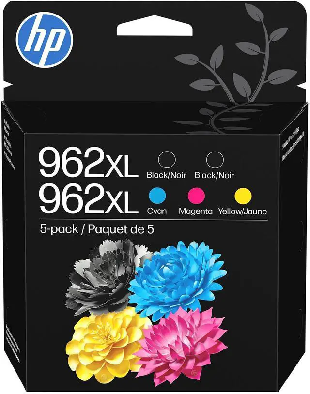 Main image of Original 962XL Black, Cyan, Magenta, Yellow High-Yield Ink Cartridges (5-Pack) | Works OfficeJet 9010 Series, OfficeJet Pro 9010, 9020 Series | Eligible for Instant Ink | 6ZA57AN
