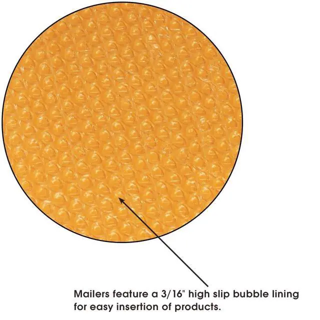 Alt view image 3 of 5 - B851SSTT Paper #000 Heat-Seal Bubble Lining Mailer with Tear Strip, 8" Length x 4" Width, Kraft (Case of 500)