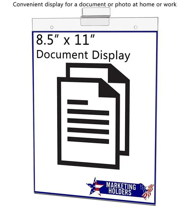 Alt view image 4 of 7 - 24 Pack Slatwall Sign Holder for 8.5" x 11" Advertisements Notices and Flyers in Retail Stores Boutiques and Showrooms Clear Acrylic Literature Sleeve No Assembly Required