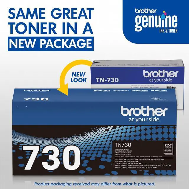 Alt view image 3 of 7 - Genuine Standard Yield Toner Cartridge, TN730, Replacement Black Toner, Page Yield Up to 1,200 Pages, Amazon Dash Replenishment Cartridge,(Pack of 3)