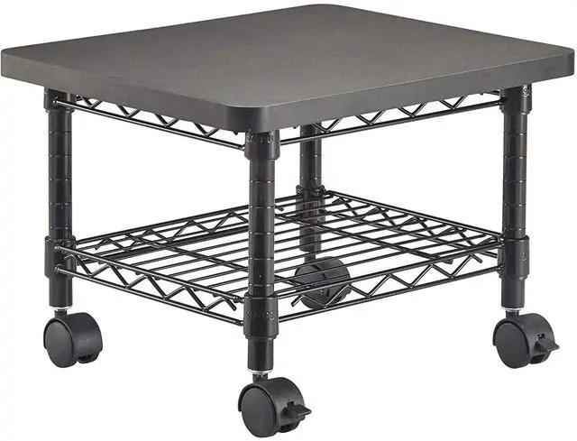 Main image of Onyx Rolling Cart Printer Stand, Under-Desk Mobile Utility Table for Home Office with Steel Shelf, Black