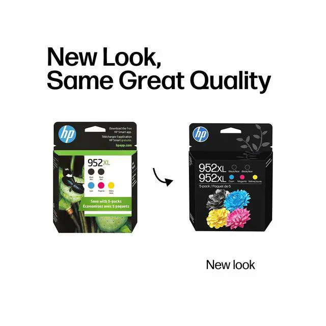 Alt view image 3 of 7 - Original 952XL Black, Cyan, Magenta, Yellow High-Yield Ink Cartridges (5-Pack) | Works OfficeJet 8702 OfficeJet Pro 7700, 8210, 8700 Series | Eligible for Instant Ink | 6ZA00AN