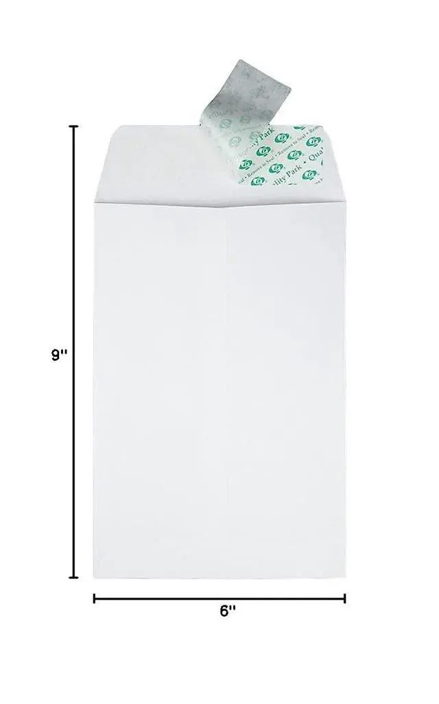 Alt view image 5 of 5 - 6 x 9 Catalog Envelopes with Self Seal Closure, for Mailing, Storage and Organizing, 28 lb. White Wove, 100 per Box (QUA44182) (Pack of 10)