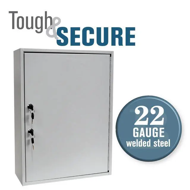 Alt view image 4 of 7 - STEELMASTER 320 Key Cabinet - Dual Lock Control Key Box - Welded 22 Gauge Steel Construction - Scratch Resistant - Write-On Key Tags for Easy Identification
