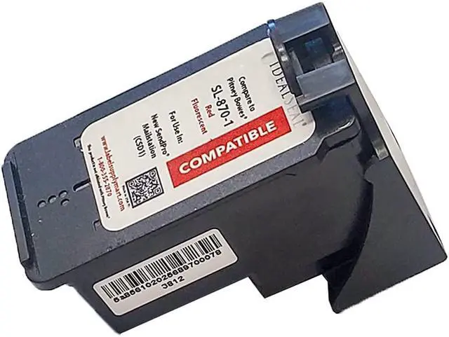 Alt view image 3 of 7 - Replacement Postage Ink Cartridge for SL-870-1 Red Ink Cartridge for New SendPro Mailstation (CSD1) (2 Pack)
