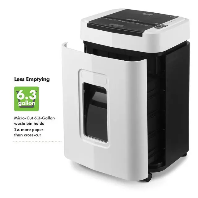 Alt view image 4 of 7 - High Security 150-Sheet Auto Feed Micro-Cut Paper and Credit Card Shredder with 6.3 Gallon Pullout Basket / 60 Minutes/Security Level P-4