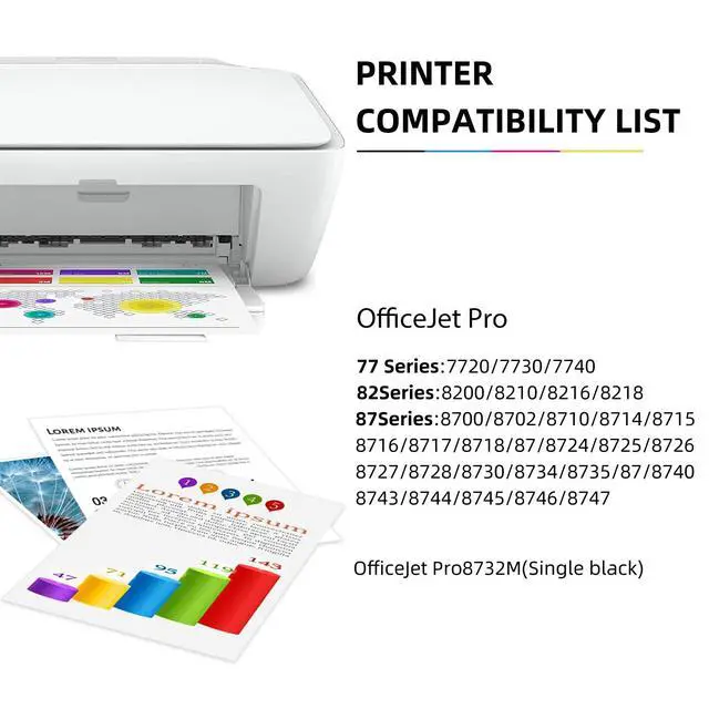 Alt view image 2 of 6 - 952XL Ink Cartridge Combo Pack Replacement for HP 952 HP952 XL HP952XL for Officejet Pro 8710 7740 8720 8702 8210 7720 8715 8730 8740 8216 8725 8200 Printer(Black Cyan Magenta Yellowchip Version:AB9)