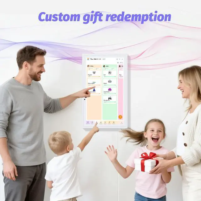 Alt view image 4 of 7 - 15.6 Inch Digital Calendar Wall Touch Screen, Electronic Family Calendar & Smart Chore Chart, Digital Wall Calendar for Family Planner Task Organizer (White)