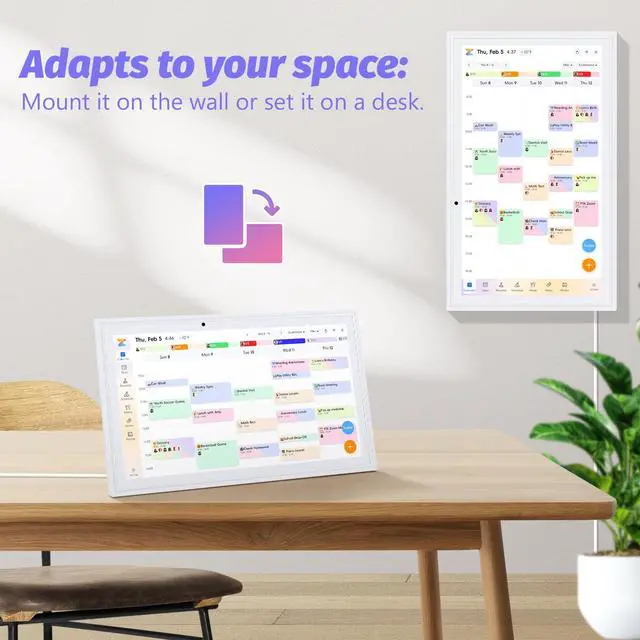 Alt view image 7 of 7 - 15.6 Inch Digital Calendar Wall Touch Screen, Electronic Family Calendar & Smart Chore Chart, Digital Wall Calendar for Family Planner Task Organizer (White)