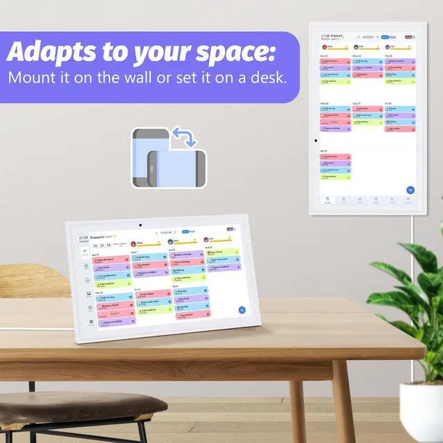 Alt view image 7 of 7 - 15.6 Inch Digital Calendar Wall Touch Screen, Electronic Family Calendar & Smart Chore Chart, Digital Wall Calendar for Family Planner Task Organizer (White)