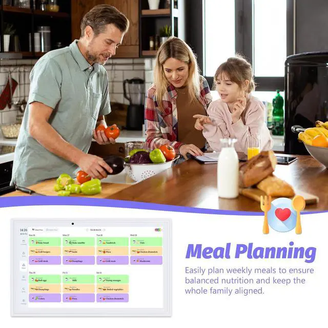 Alt view image 6 of 7 - 15.6 Inch Digital Calendar, Electronic Calendar Chore Chart, Smart Calendars Wall 1920 * 1080 Full HD Interactive IPS Touchscreen for Family Planner,Task (White)