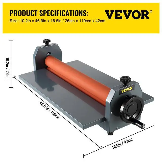 Alt view image 7 of 7 - 39 Inch Cold Laminator Machine 10mm Manual Vinyl Photo Film Cold laminator Hand Crank Pressure Cold Roll laminator39Inch