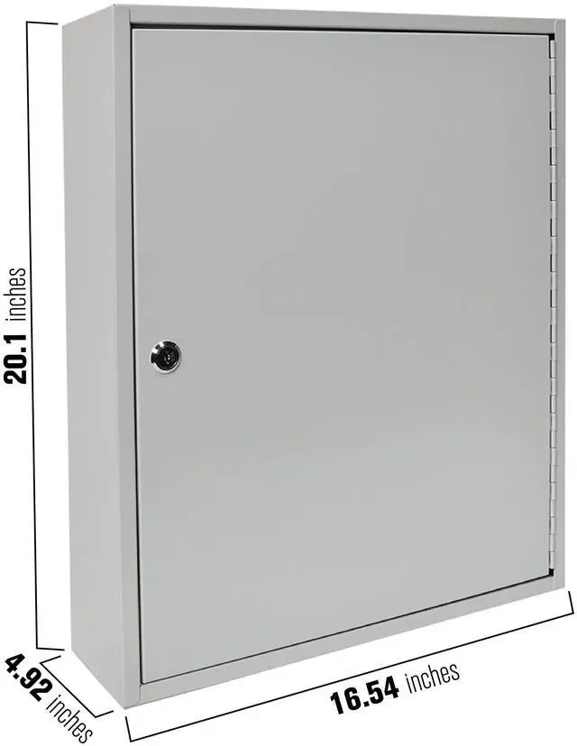 Alt view image 2 of 7 - STEELMASTER Key Holder Cabinet - 200-Key Cabinet - 200 Easy-to-Write-On Key Tags - Piano Hinged Door - Standard Keyed Lock - Steel Construction - Key Lock Box