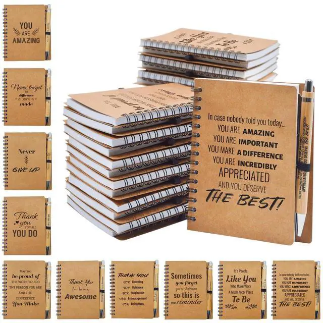 Main image of 100 Pcs Employee Appreciation Gifts Bulk -50 Sets of Inspirational Notebooks with Motivational Pens, Small Notepads for Coworkers, Office Staff, Team, Volunteer, Group, Teachers, Thank You Gifts
