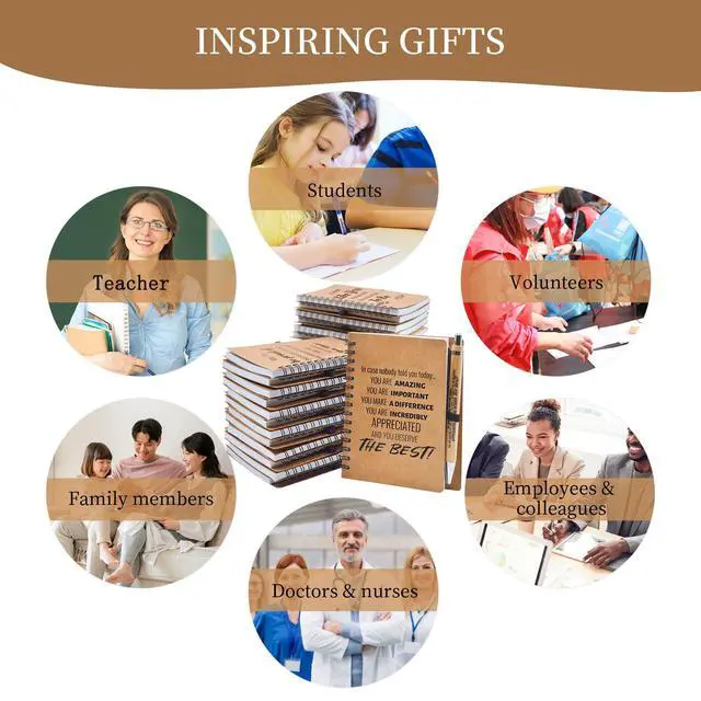 Alt view image 4 of 7 - 100 Pcs Employee Appreciation Gifts Bulk -50 Sets of Inspirational Notebooks with Motivational Pens, Small Notepads for Coworkers, Office Staff, Team, Volunteer, Group, Teachers, Thank You Gifts