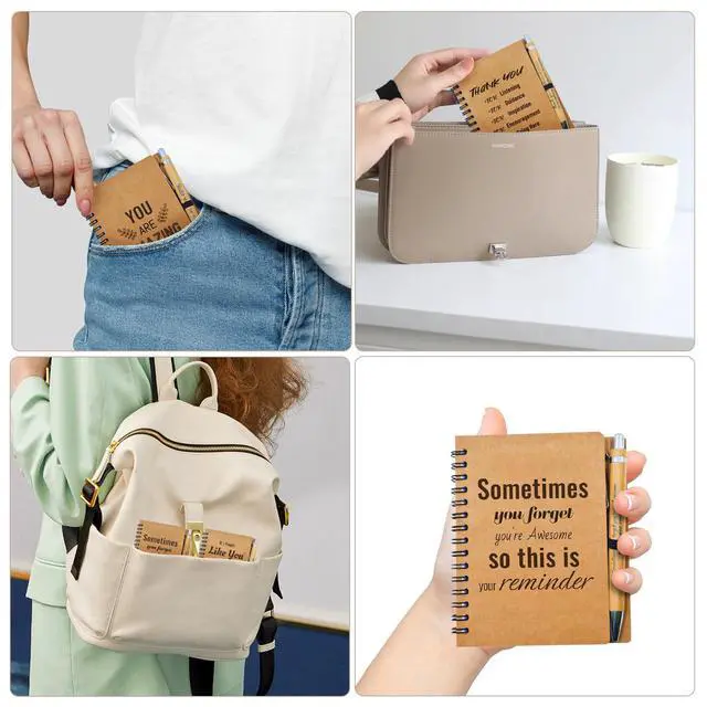 Alt view image 5 of 7 - 100 Pcs Employee Appreciation Gifts Bulk -50 Sets of Inspirational Notebooks with Motivational Pens, Small Notepads for Coworkers, Office Staff, Team, Volunteer, Group, Teachers, Thank You Gifts