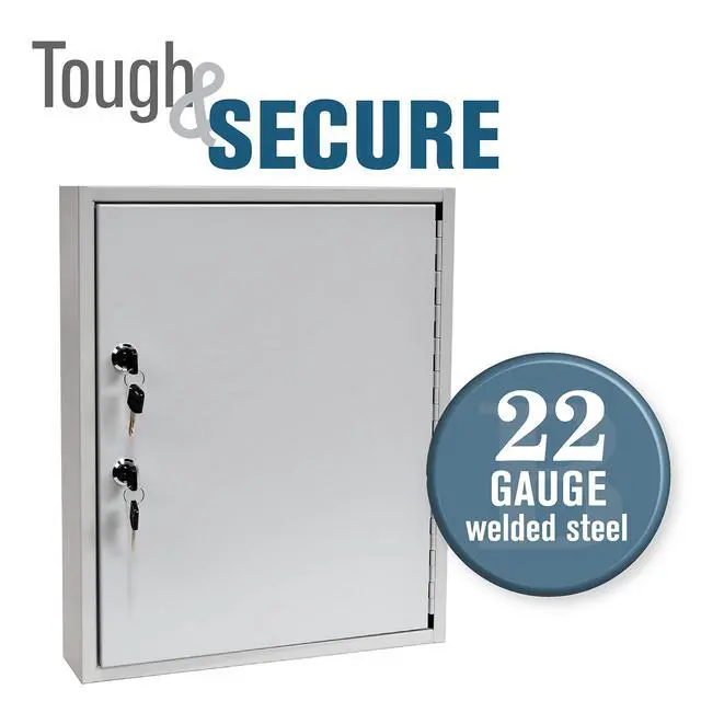 Alt view image 4 of 7 - STEELMASTER by 110 Key Cabinet | Dual Lock Control Key Box | Welded 22 Gauge Steel Construction | Scratch Resistant | Write-On Key Tags for Easy Identification
