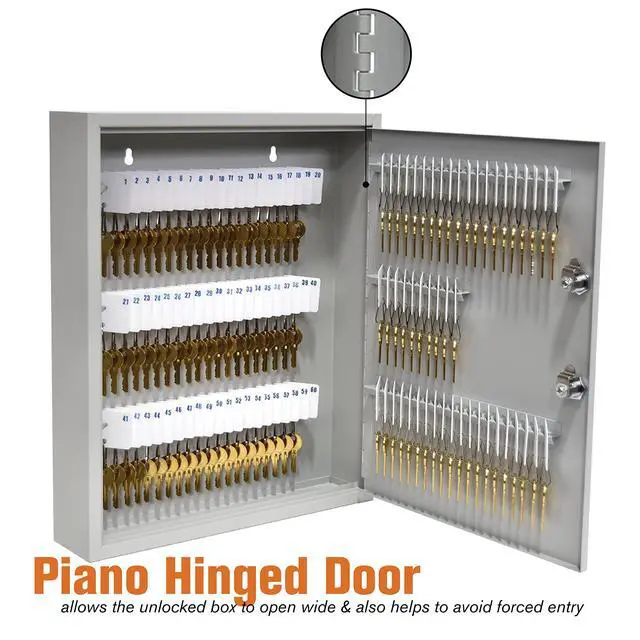 Alt view image 5 of 7 - STEELMASTER by 110 Key Cabinet | Dual Lock Control Key Box | Welded 22 Gauge Steel Construction | Scratch Resistant | Write-On Key Tags for Easy Identification