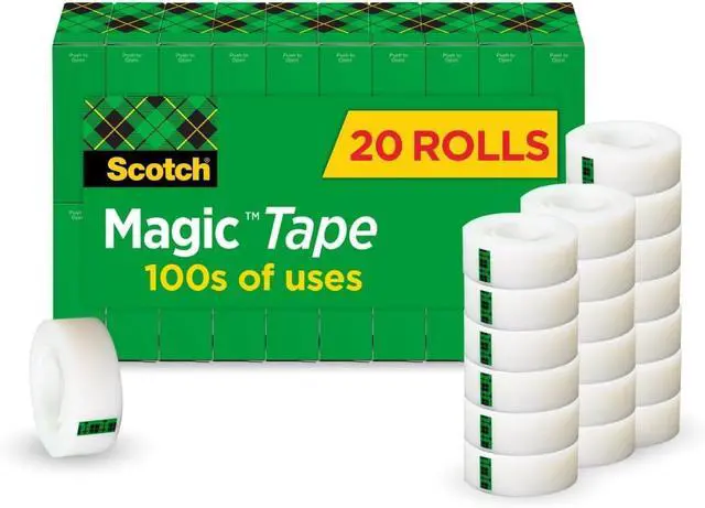 Main image of Magic Tape, Invisible, Home Office Supplies and Back to School Supplies for College and Classrooms, 20 Rolls (Pack of 6)