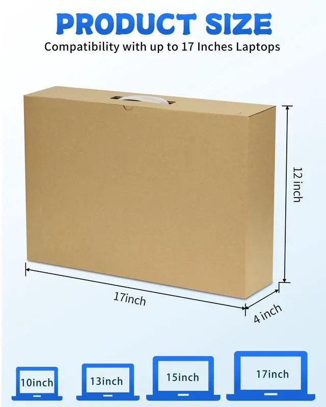 Alt view image 2 of 7 - Laptop Shipping Box with Protection Foam for up to 17 Inches Notebook, Cardboard Laptop Box for Shipping, Secure Mailing Boxes, 8 Pack