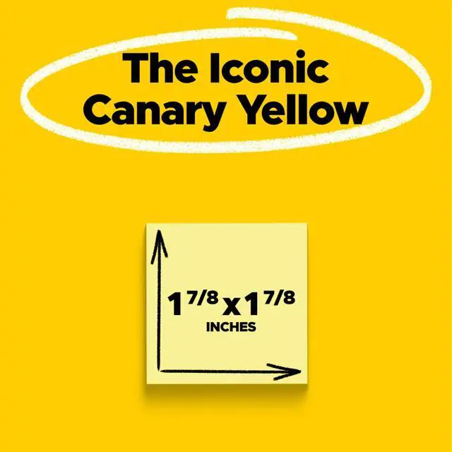 Alt view image 2 of 7 - Super Sticky Mini Yellow Notes | 2X Sticking Power | For Vertical Surfaces | 90 Sheets per Pad | 10 Pads, Pack of 12