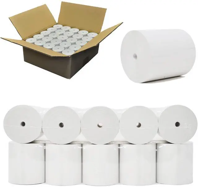 Main image of 55 GSM Coreless - 3-1/8" x273' (100 Rolls) Bpa Free Point-Of-Sale Thermal Receipt Printer Paper