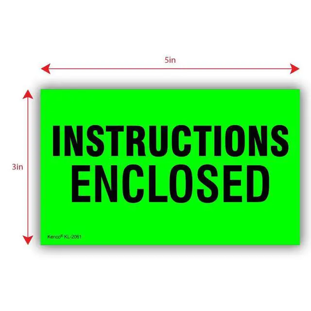 Alt view image 3 of 5 - 3" X 5" Instructions Enclosed Shipping Label Stickers for Shipping and Packing - 500 Adhesive Labels Per Roll (10 Pack)