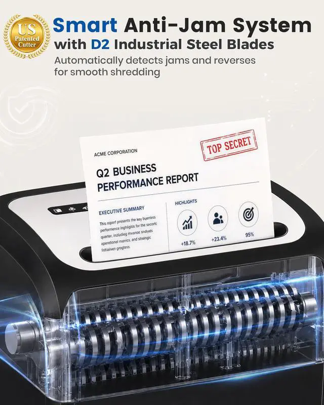 Alt view image 2 of 7 - 14-Sheet Micro Cut Paper Shredder for Home Office Heavy Duty | Auto-Reverse Anti-Jam, 60-Min Runtime P-4 Security, 5.3-Gallon Basket, Commercial Grade Shreds Staple/ CD/ Credit/ Card, ETL