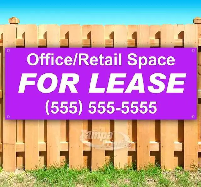 Main image of Office/Retail Space for Lease Banner 13 oz | Non-Fabric | Heavy-Duty Vinyl Single-Sided with Metal Grommets