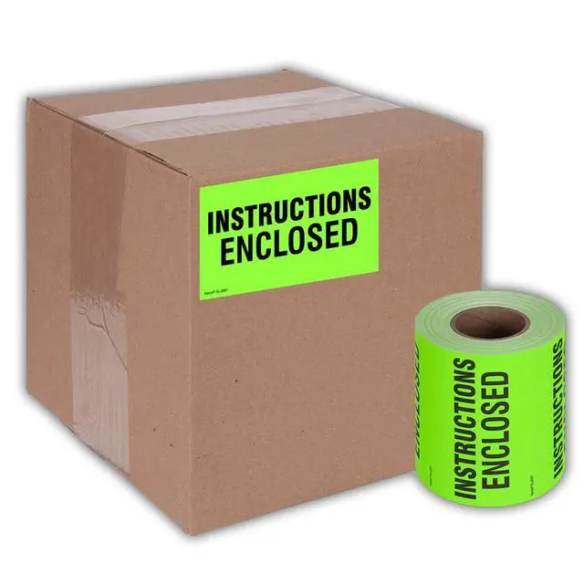 Alt view image 5 of 5 - 3" X 5" Instructions Enclosed Shipping Label Stickers for Shipping and Packing - 500 Adhesive Labels Per Roll (10 Pack)