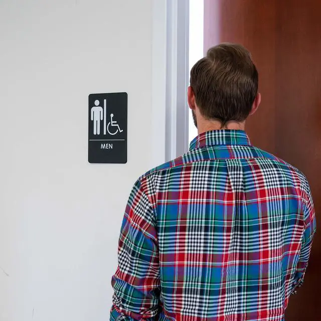 Alt view image 3 of 6 - Men's Handicap Restroom Sign ADA-Compliant Bathroom Door Sign for Office, Business, Restaurant, Made in USA, Pack of 24