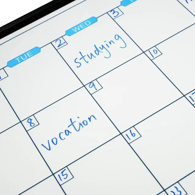 Alt view image 6 of 6 - Magnetic Calendar Whiteboard & Bulletin Corkboard Combination, Combo Board 48 x 36 Inch, Black Aluminum Frame Wall Mounted Board for Office Home and School with 10 Push Pins