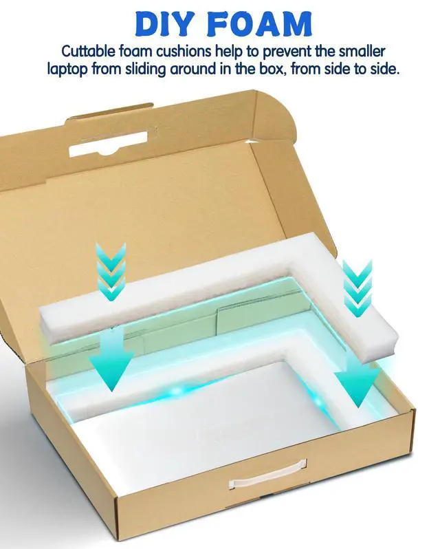 Alt view image 4 of 7 - Laptop Shipping Box with Protection Foam for up to 17 Inches Notebook, Cardboard Laptop Box for Shipping, Secure Mailing Boxes, 8 Pack