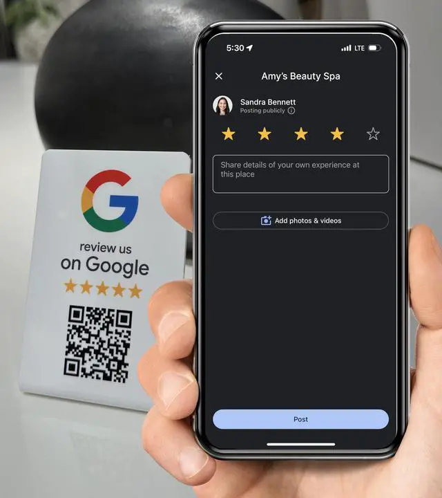 Alt view image 2 of 7 - Google Review Stand - NFC & QR Code, Easy Setup, For All Businesses (10-Pack)