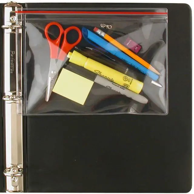 Alt view image 3 of 4 - StoreSMART Pencil Supply Zipper Case for 3-Ring Binders - 50-Pack - 5 3/4" x 8 1/4" - Vinyl Plastic - SPCR2369ZIPL-50