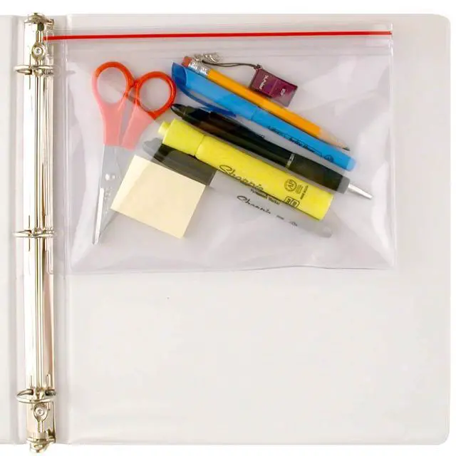 Alt view image 4 of 4 - StoreSMART Pencil Supply Zipper Case for 3-Ring Binders - 50-Pack - 5 3/4" x 8 1/4" - Vinyl Plastic - SPCR2369ZIPL-50