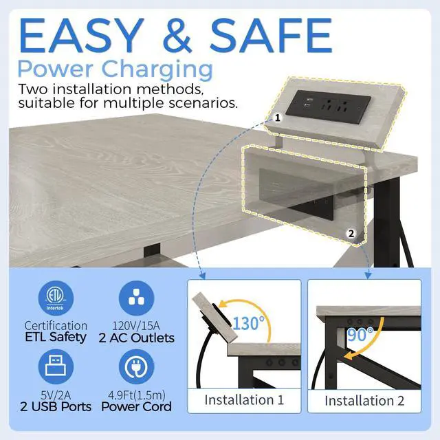Alt view image 4 of 7 - Large Printer Stand with Power Outlet, with Height Adjustable Storage Shelf, 3 Tier Rolling Printer Cart with Industrial Wheels, 23.6 x 23.6 Inches Printer Table for Home Office, Greige