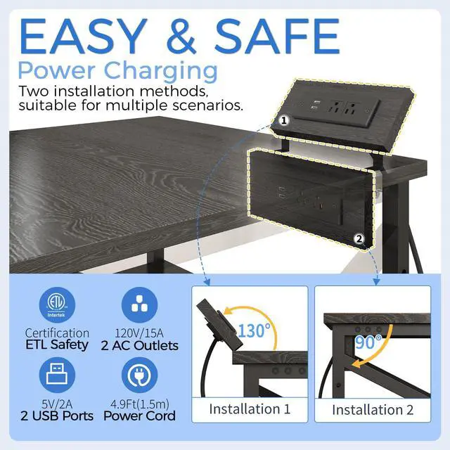 Alt view image 4 of 7 - Large Printer Stand with Power Outlet, with Height Adjustable Storage Shelf, 3 Tier Rolling Printer Cart with Industrial Wheels, 23.6 x 23.6 Inches Printer Table for Home Office,Black