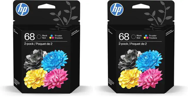 Main image of 68 Black/Tri-Color Ink Cartridges, Works Envy 6100e,6500e Series, Eligible for Instant Ink, 6L6S2TN, Packaging May Vary,2 Count (Pack of 2)