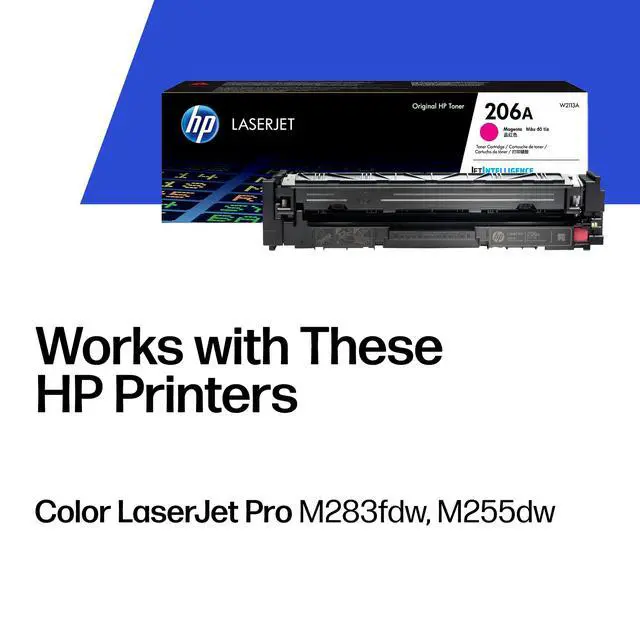 Alt view image 2 of 7 - 206A Magenta Toner Cartridge | Works with Color LaserJet Pro M255, MFP M282, M283 Series | W2113A