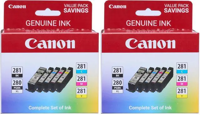 Main image of PGI-280XL/CLI-281 5 Color Pack Compatible to TR8520,TR7520,TS9120 Series,TS8120 Series,TS6120-Series,(Pack of 2)