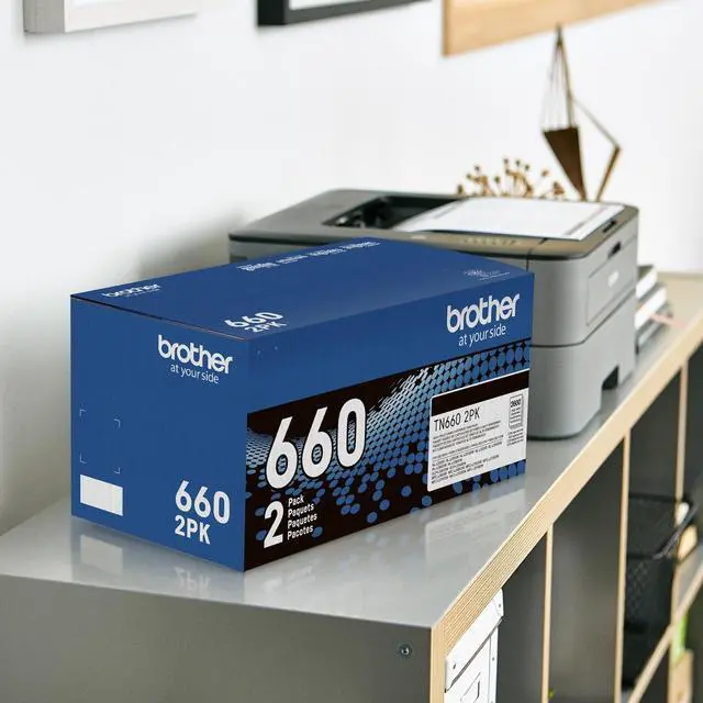 Alt view image 3 of 7 - Genuine High-Yield Black Toner Cartridge Twin Pack TN660 2PK (TN6602PK) | Up to 2, 600 Pages and Cartridge, Fits Select Dcp, Hl, Mfc Models