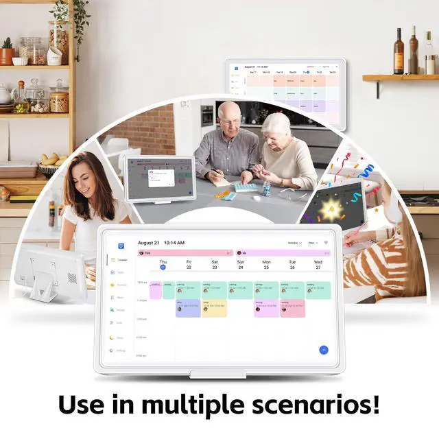 Alt view image 7 of 7 - Digital Calendar 15.6", Electronic Calendar Wall Touch Screen | Instant Phone Sync, Photo Gallery, Custom Lists, Task Charts, Family Calendar for Home Office Organization