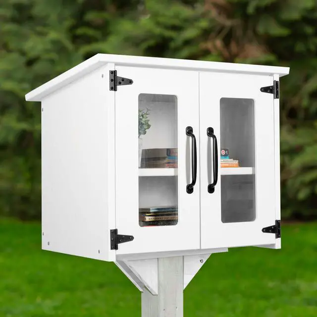 Main image of Library Box Outdoor, 22x14x19 White - Little Free Book Exchange Kit | Composite, All Weather Material, HD Construction, For Neighborhood & Community Book Sharing, Library Kit