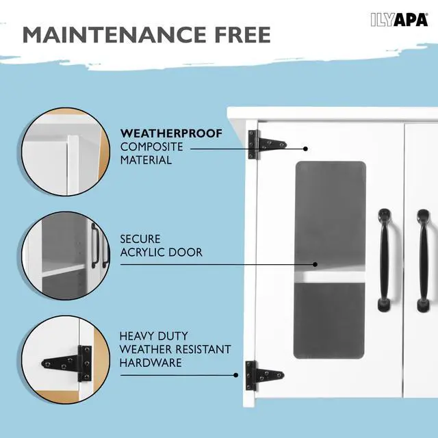Alt view image 4 of 7 - Library Box Outdoor, 22x14x19 White - Little Free Book Exchange Kit | Composite, All Weather Material, HD Construction, For Neighborhood & Community Book Sharing, Library Kit