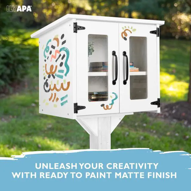 Alt view image 5 of 7 - Library Box Outdoor, 22x14x19 White - Little Free Book Exchange Kit | Composite, All Weather Material, HD Construction, For Neighborhood & Community Book Sharing, Library Kit