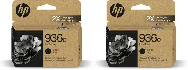 Main image of 936e Black EvoMore Ink Cartridge | Works with OfficeJet 9120,Pro 9100,Pro Wide Format 9700 | Carbon Neutral 4S6V6LN,(Pack of 2)